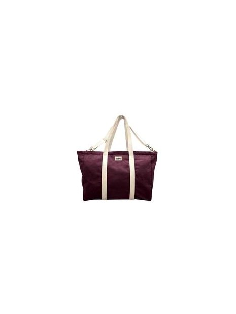 hindbag JEAN - COTON BIO - PRUNE sac week-end jean sacs-de-voyage