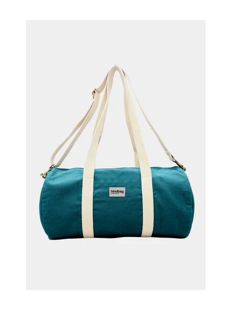 hindbag SIMON - COTON BIO - BLEU PAON sac polochon simon sacs-de-voyage