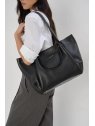 Lancaster 470-90 - CUIR DE VACHETTE - NOIR sac cabas lancaster le foulonné double sac-a-main-shopping-toile-ou-cuir