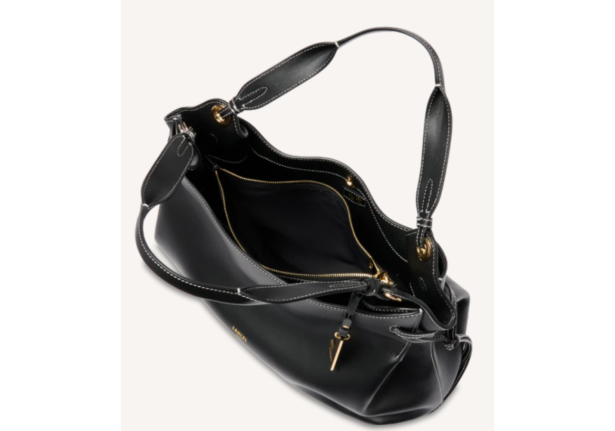Lancel A13990 - CUIR DE VACHETTE - NOIR sac porté épaule lancel swann shopping