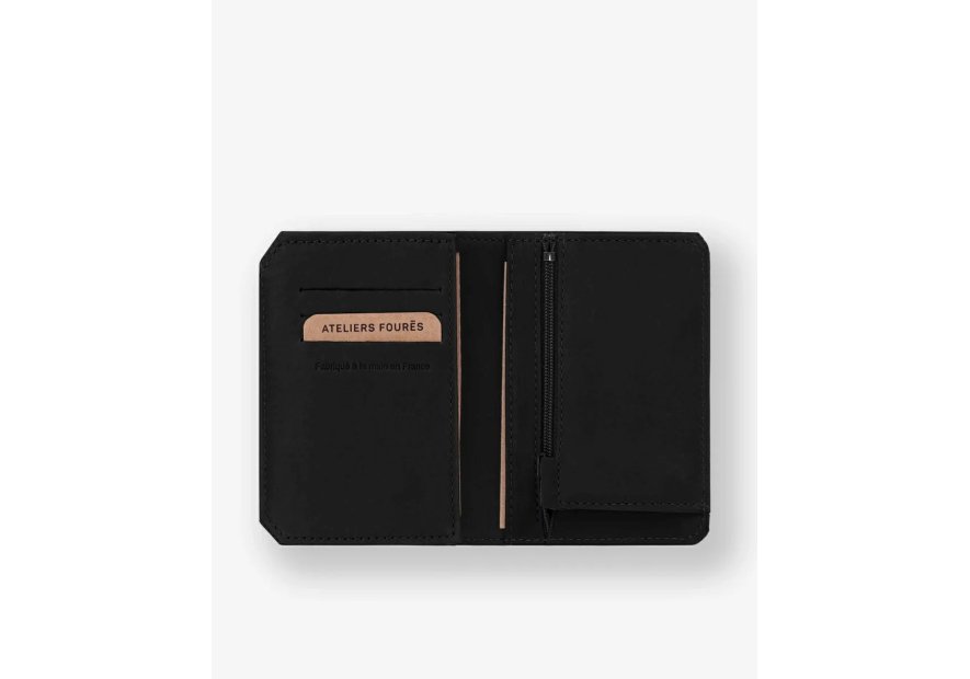Les Ateliers Foures 949 - CUIR DE VACHETTE - NOIR portefeuille cuir les ateliers fourès achille Portefeuille Homme