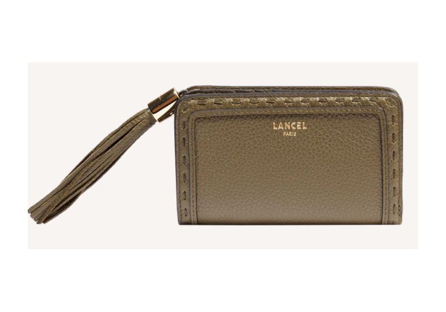 Lancel A11136 - CUIR DE VACHETTE - KAKI Premier Flirt de Lancel - Portefeuille compact pmpb femme
