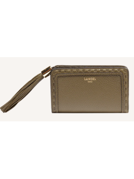 Lancel A11136 - CUIR DE VACHETTE - KAKI Premier Flirt de Lancel - Portefeuille compact pmpb femme