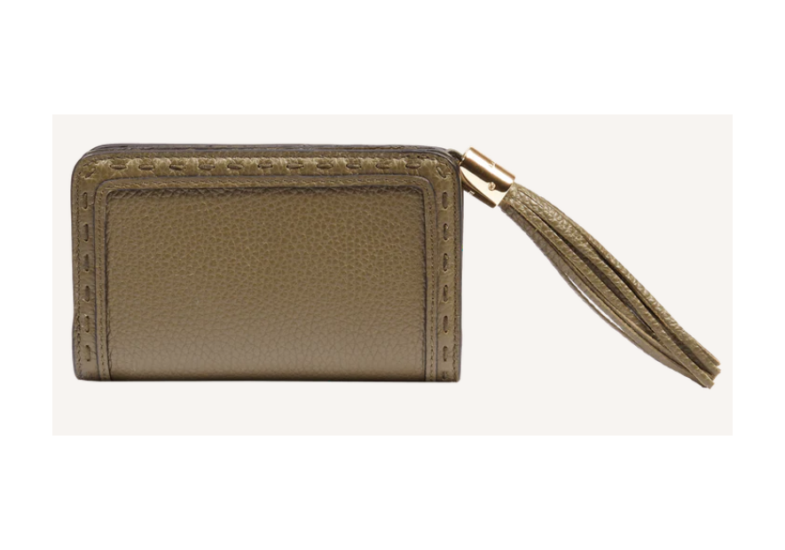 Lancel A11136 - CUIR DE VACHETTE - KAKI Premier Flirt de Lancel - Portefeuille compact pmpb femme