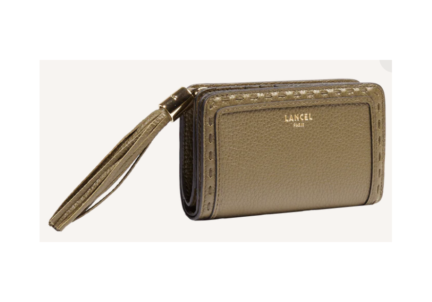 Lancel A11136 - CUIR DE VACHETTE - KAKI Premier Flirt de Lancel - Portefeuille compact pmpb femme
