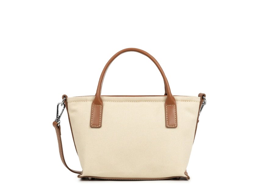 Lancaster 518-049 - COTON - BEIGE COGNAC sac porté main s lancaster canvas kba Sacs à mains