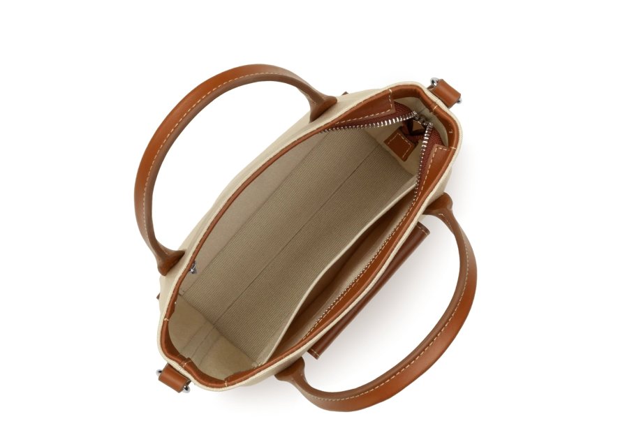 Lancaster 518-049 - COTON - BEIGE COGNAC sac porté main s lancaster canvas kba Sacs à mains