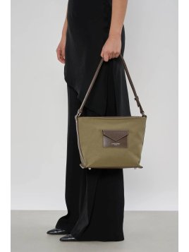 Lancaster 518-051 - COTON CUIR - KAKI sac seau s lancaster canvas kba Sacs à mains