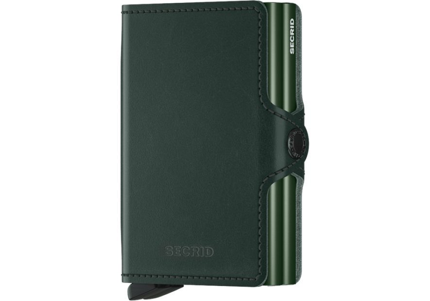Secrid TO - CUIR DE VACHETTE - GREEN porte cartes twinwallet aluminium et cuir porte cartes