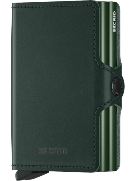 Secrid TO - CUIR DE VACHETTE - GREEN porte cartes twinwallet aluminium et cuir porte-cartes
