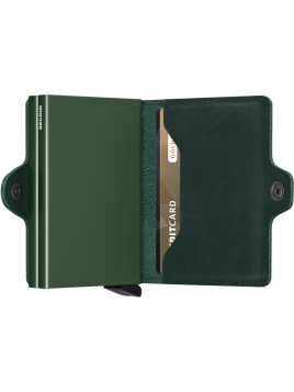 Secrid TO - CUIR DE VACHETTE - GREEN porte cartes twinwallet aluminium et cuir porte cartes