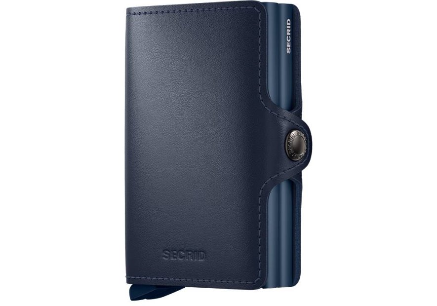 Secrid TO - CUIR DE VACHETTE - NAVY/NAV porte cartes twinwallet aluminium et cuir porte cartes