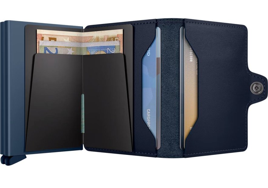 Secrid TO - CUIR DE VACHETTE - NAVY/NAV porte cartes twinwallet aluminium et cuir porte cartes