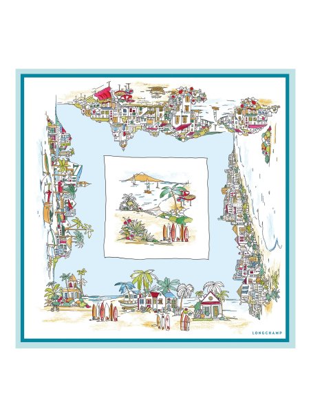 Longchamp 50175GSO carré de soie 70x70 longchamp paysage de sable carre de soie