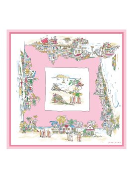 Longchamp 50175GSO carré de soie 70x70 longchamp paysage de sable carre de soie