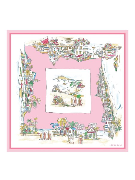 Longchamp 50175GSO carré de soie 70x70 longchamp paysage de sable carre de soie