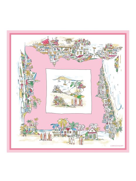 Longchamp 50175GSO - SOIE - BALLERINE carré de soie 70x70 longchamp paysage de sable carre-de-soie