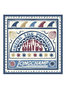 Longchamp 50670GSO - SOIE - BORDEAUX carré de soie 50x50 cm longchamp parisian waves carre de soie