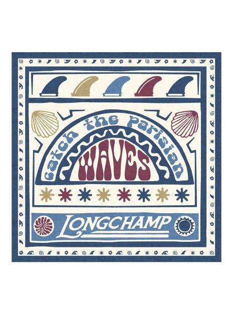 Longchamp 50670GSO - SOIE - BORDEAUX carré de soie 50x50 cm longchamp parisian waves carre-de-soie