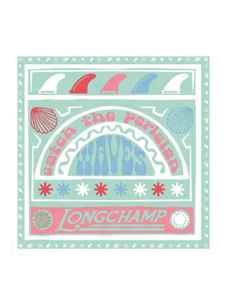 Longchamp 50670GSO - SOIE - RAINBOW carré de soie 50x50 cm longchamp parisian waves carre de soie