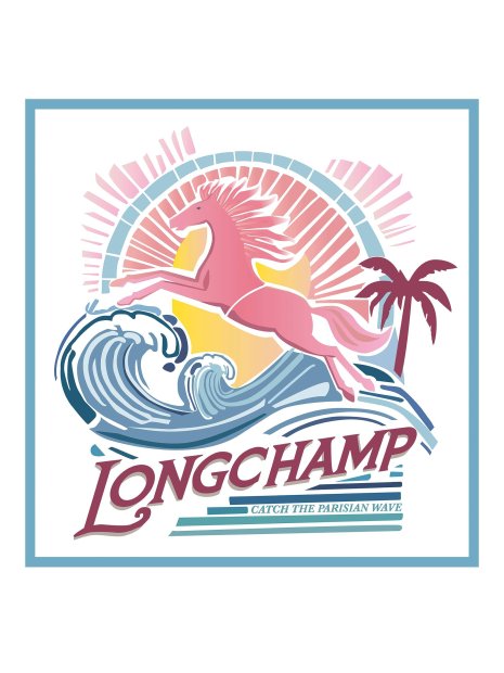 Longchamp 50671GSO - SOIE - RAINBOW carré de soie 70x70 cm longchamp surf carre-de-soie