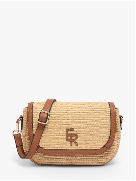 etrier EBRS198M - PAILLE/CUIR - CAMEL sac à main porté travers etrier brumby sacs-a-mains