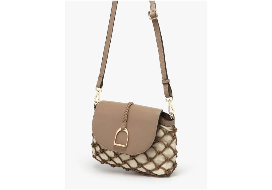 etrier ESAR206M - TOILE/CUIR - MOCHA sac porté travers étrier sahara Sacs à mains
