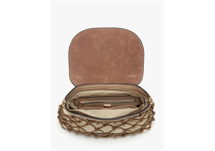 etrier ESAR206M - TOILE/CUIR - MOCHA sac porté travers étrier sahara Sacs à mains