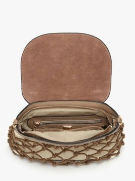 etrier ESAR206M - TOILE/CUIR - MOCHA sac porté travers étrier sahara Sacs à mains