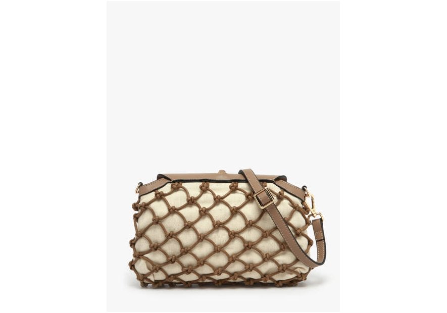 etrier ESAR206M - TOILE/CUIR - MOCHA sac porté travers étrier sahara Sacs à mains