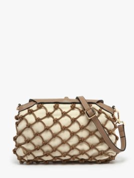 etrier ESAR206M - TOILE/CUIR - MOCHA sac porté travers étrier sahara Sacs à mains