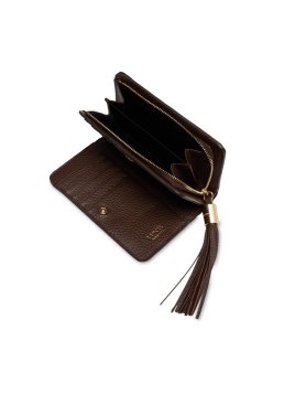 Lancel A11136 - CUIR DE VACHETTE - NOIX Premier Flirt de Lancel - Portefeuille compact pmpb femme