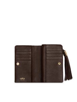 Lancel A11136 - CUIR DE VACHETTE - NOIX Premier Flirt de Lancel - Portefeuille compact pmpb femme