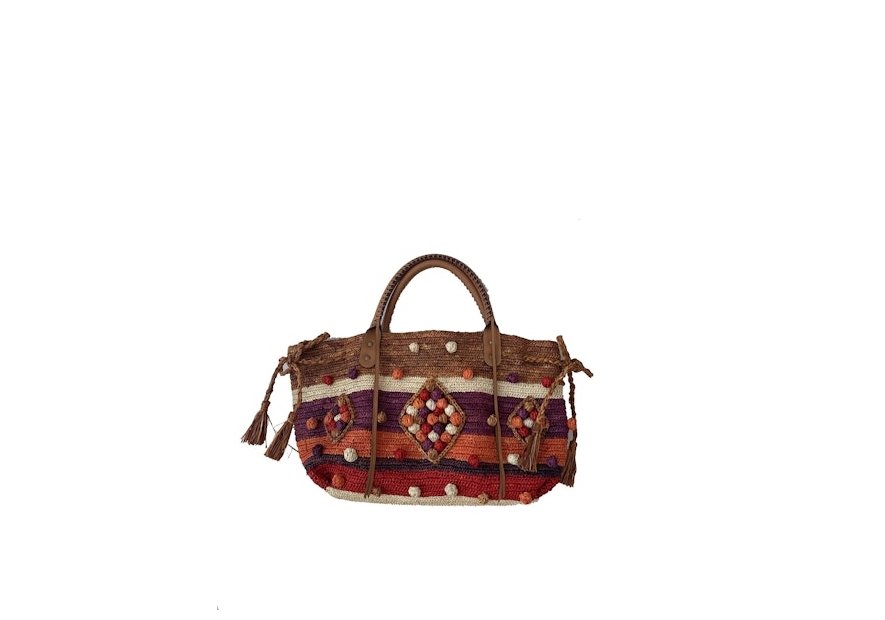 Gerard Darel 24GD RAPHIA/453 sac porté main 24 heures raphia gérard darel multi Sacs à mains