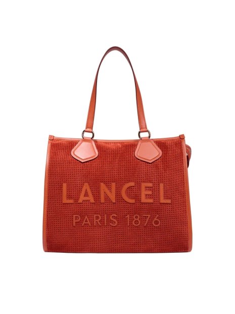 Lancel A13207 summer tote cabas zippé l sac-a-main-shopping-toile-ou-cuir