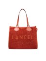 Lancel A13207 summer tote cabas zippé l sac-a-main-shopping-toile-ou-cuir