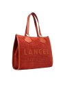 Lancel A13207 summer tote cabas zippé l sac-a-main-shopping-toile-ou-cuir