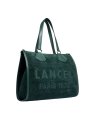 Lancel A13207 summer tote cabas zippé l sac-a-main-shopping-toile-ou-cuir