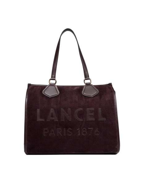 Lancel A13207 summer tote cabas zippé l sac-a-main-shopping-toile-ou-cuir