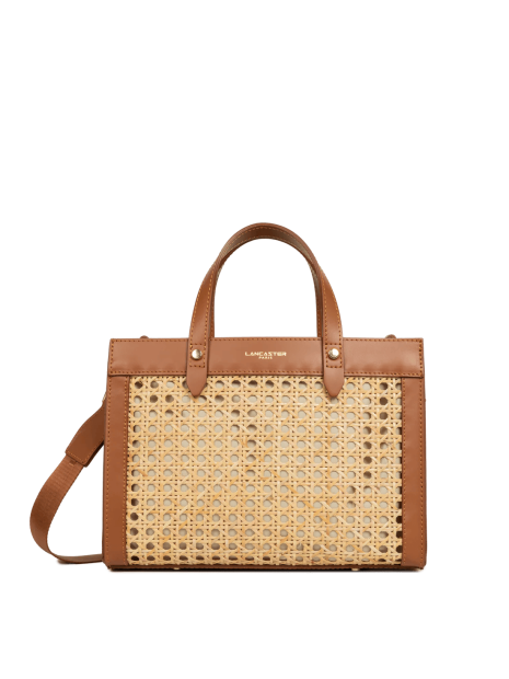 Lancaster 480-114 cabas s cannage rotin de lancaster sac-a-main-shopping-toile-ou-cuir
