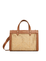 Lancaster 480-114 cabas s cannage rotin de lancaster sac-a-main-shopping-toile-ou-cuir