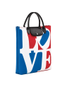 Longchamp 10226/BBA longchamp x robert indiana - porté épaule sac-a-main-shopping-toile-ou-cuir