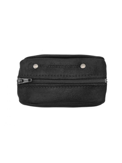 Les Ateliers Foures 9230 - CUIR DE VACHETTE - NOIR fourès-baroudeur-porte monnaie grain de café pm-homme