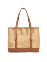 Lancaster 480-112 lancaster - cannage rotin - cabas sac-a-main-shopping-toile-ou-cuir