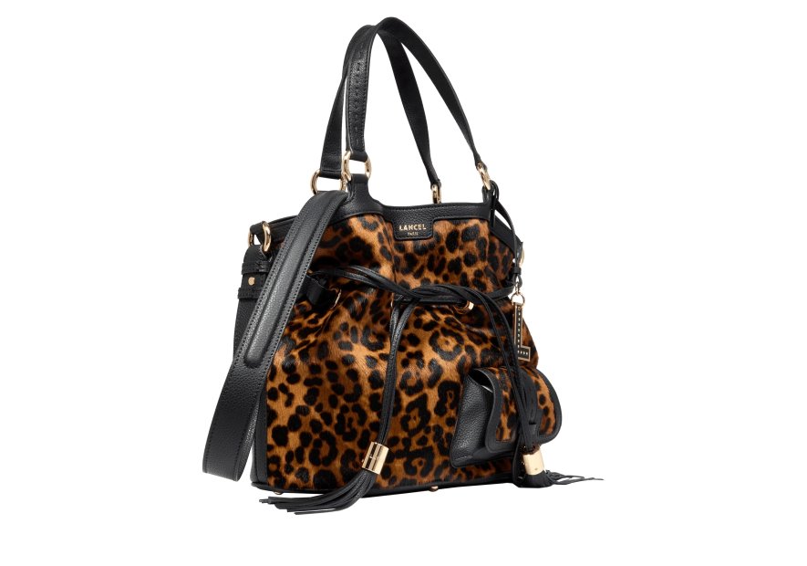 Lancel A13752 sac seau premier flirt taille m leopard Sacs à mains