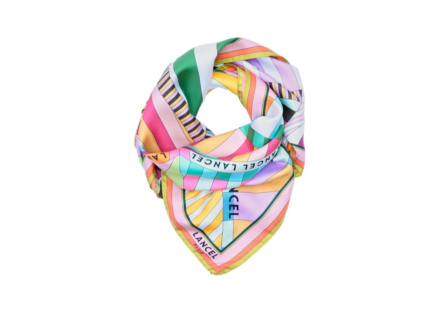 Lancel A14133 carré de soie lancel 90cm carre de soie