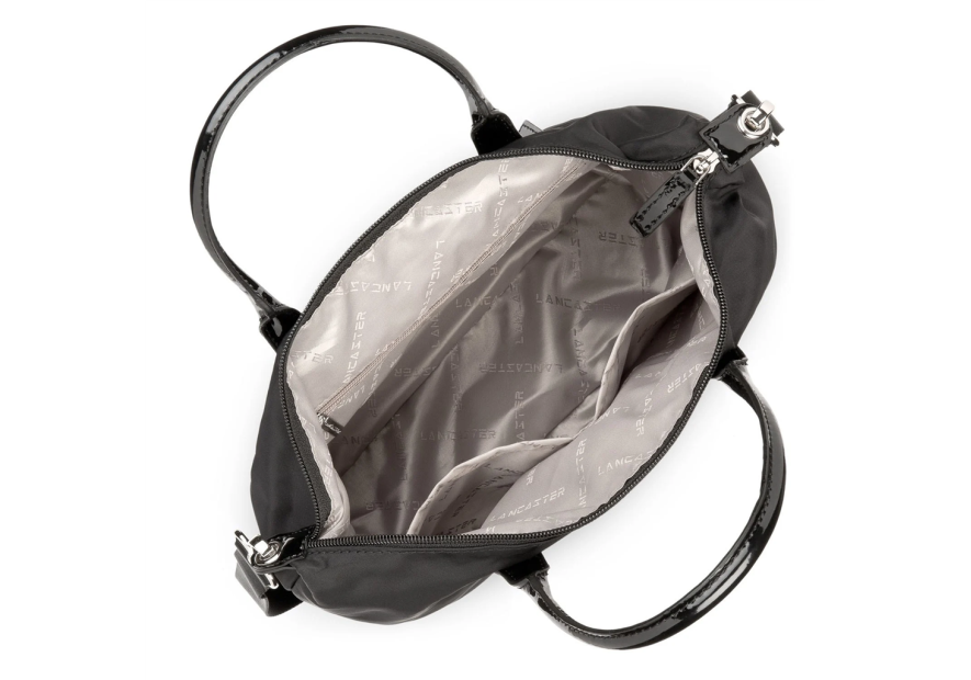 Lancaster 514-66 - POLYAMIDE - NOIR Basic Verni - Petit sac cabas main