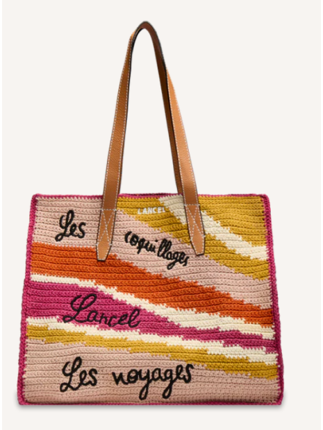Lancel A14005 sac cabas l lancel sac-a-main-shopping-toile-ou-cuir