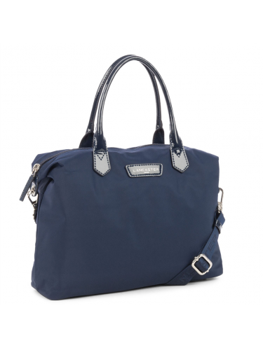 Lancaster 514-66 - POLYAMIDE - BLEU FONCÉ Basic Verni - Petit sac cabas main sacs-a-mains