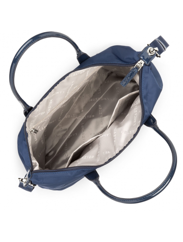 Lancaster 514-66 - POLYAMIDE - BLEU FONCÉ Basic Verni - Petit sac cabas main sacs-a-mains